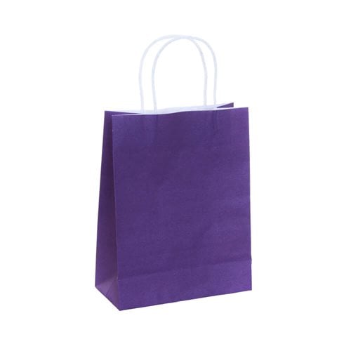A5 Purple Paper Carry Bags 200x290mm (Qty:50)