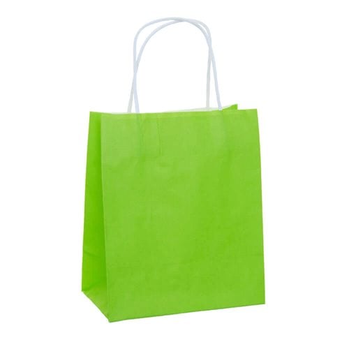 Lime Green Paper Carry Bags 170x200mm (Qty:50)