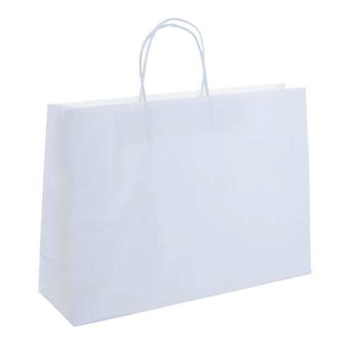 A4 Boutique White Paper Carry Bags 350x250mm (Qty:50)