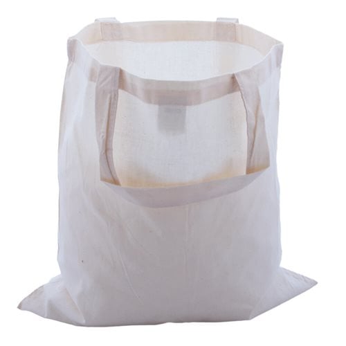 Two Short Handle Calico Bags 420x380mm | Natural Calico (Qty:50)