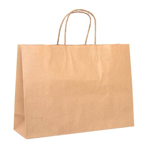 A4 Boutique Brown Paper Carry Bags 350x250mm (Qty:50)