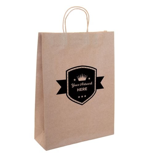 Express Printed Brown Paper Carry Bags 1 Colour 1 Side 420x310mm