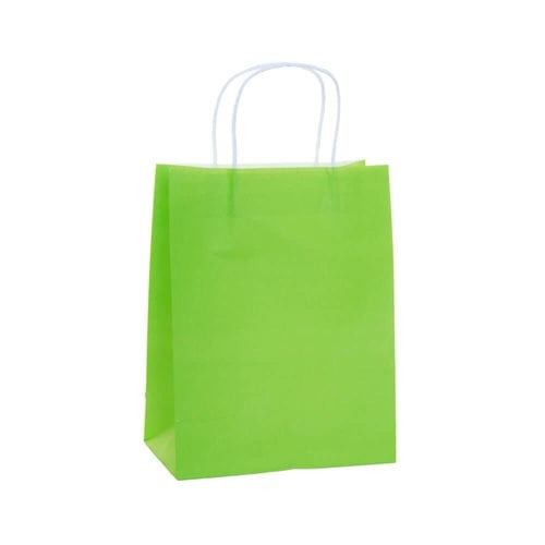 A5 Lime Green Paper Carry Bags 200x290mm (Qty:250)