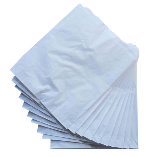 Flat White Paper Bags Size 8 270x335mm (Qty:500)