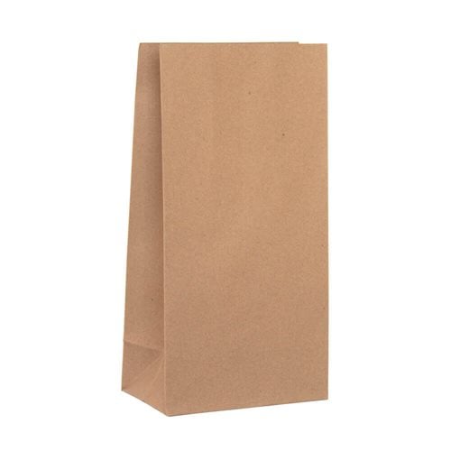 Brown Paper Grocery Bags Size 2 130x260mm & 80mm Gusset (Qty:500)