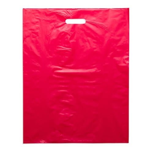 Large Red Plastic Carry Bags 415x530mm (Qty:100)