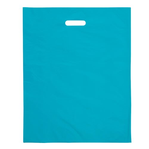 Large Aqua Plastic Carry Bags 415x530mm (Qty:100)