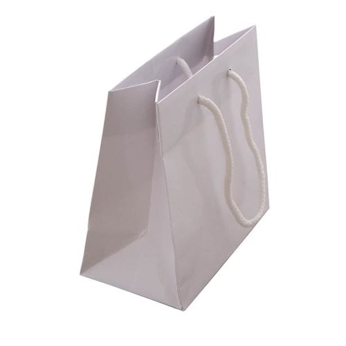 White Rope Handle Gloss Bags 165x165mm (Qty:200)