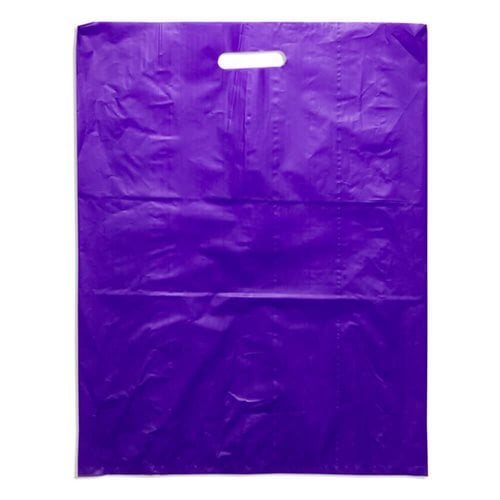 Large Purple Plastic Carry Bags 415x530mm (Qty:100)