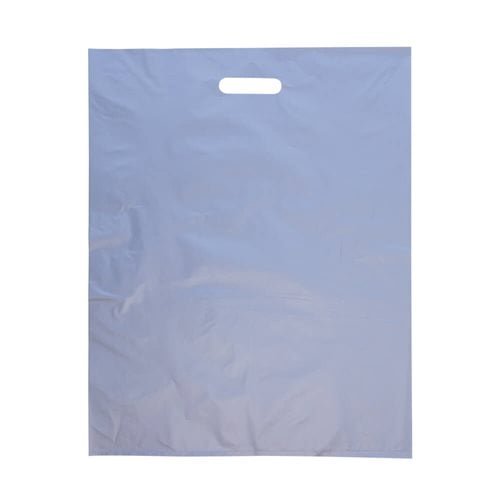 Large Silver Plastic Carry Bags 415x530mm (Qty:100)