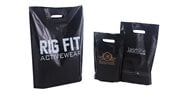 Black Plastic Carry Bags - Printed
