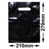 Small Black Plastic Carry Bags 210x270mm (Qty:100)