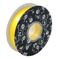 Double sided Satin Ribbon Yellow 25mm wide x 30m per roll