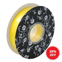 Double sided Satin Ribbon Yellow 25mm wide x 30m per roll