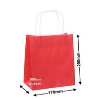 Red Paper Carry Bags 170x200mm (Qty:50)