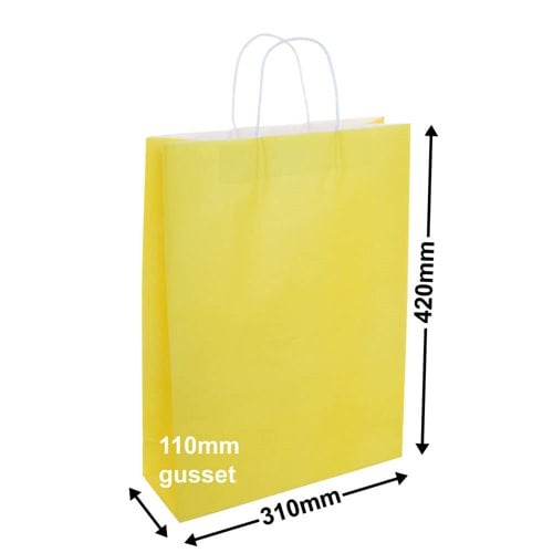 A3 Yellow Paper Carry Bags 310x420mm (Qty:50) - dimensions