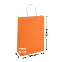 A4 Orange Paper Carry Bags 260x350mm (Qty:250)