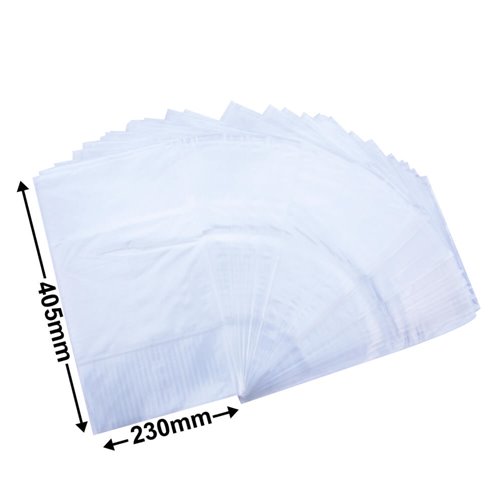 Poly Bags 230x405mm 50µm (Qty:100) - dimensions