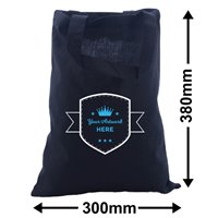 Custom Printed Black Calico Bag with Two Handles 2 Colours 2 Sides 380x300mm