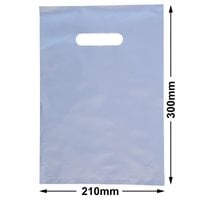 Small Plastic Carry Bag Silver 210 x 300