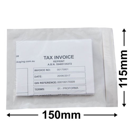 Clear Adhesive Shipping Envelope - dimensions