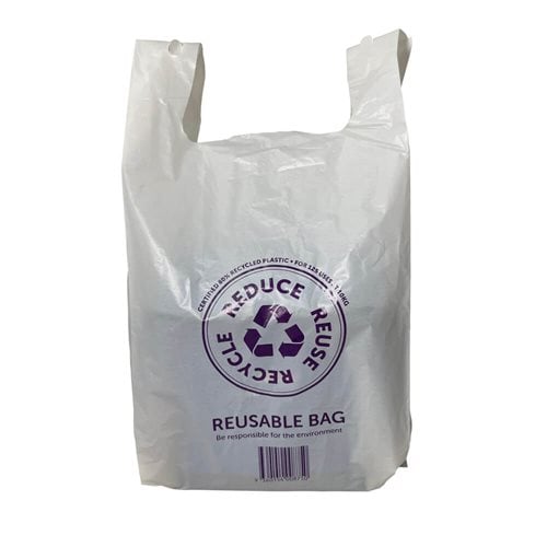 QLD Compliant Extra-Large White Singlet Checkout Bags 320x640mm (Qty:500) - dimensions