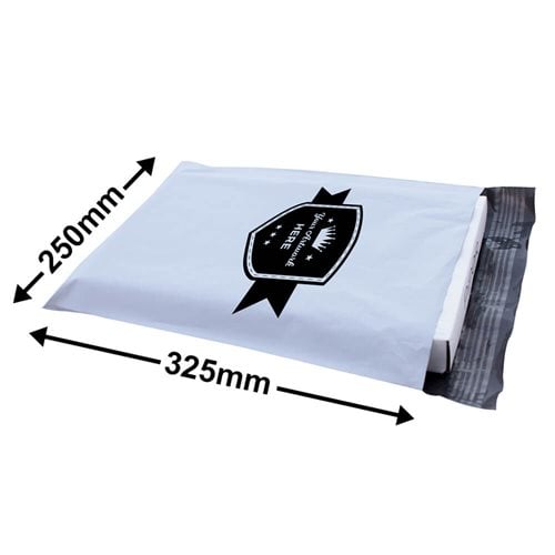 Custom Printed Tamper-proof Courier Bags 1 Colour 1 Side 325x250mm - dimensions