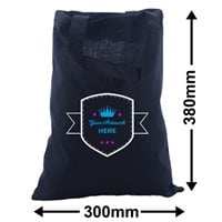 Custom Printed Black Calico Bag with Two Handles 3 Colours 1 Side 380x300mm