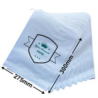 Medium Printed Flat White Paper Bags - Square 300mm x 275mm 2 Colours 1 Side