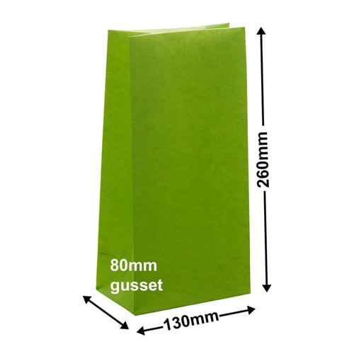 Paper Gift Bags Lime 130x260+80 - no handles - dimensions
