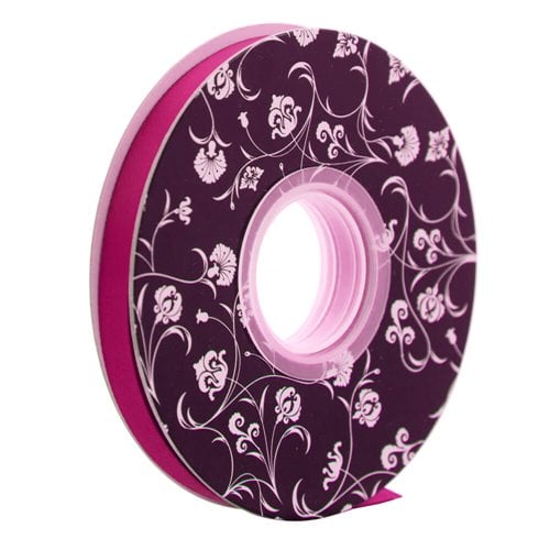 Double sided Satin Ribbon  Cerise 10mm wide x 30m per roll - dimensions