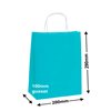 A5 Aqua Blue Paper Carry Bags 200x290mm (Qty:50)