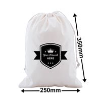 Custom Calico Drawstring Bags 350x250mm 1 Colour 2 Sides