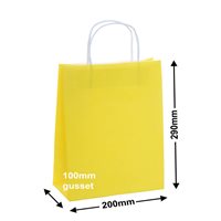 A5 Yellow Paper Carry Bags 200x290mm (Qty:250)