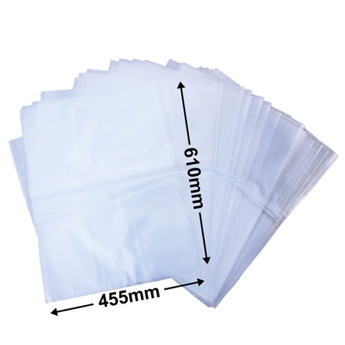 Poly Bags 455x610mm 50µm (Qty:100) - dimensions