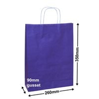 A4 Purple Paper Carry Bags 260x350mm (Qty:50)
