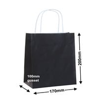 Black Paper Carry Bags 170x200mm (Qty:50)