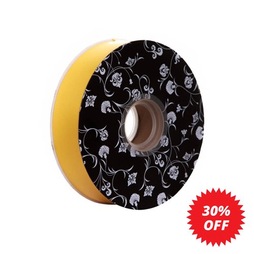 Florist Tear Ribbon Yellow 30mm wide x 90m per roll - dimensions