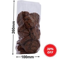 Cellophane Bags 100x260mm + 50mm Side Gusset (Qty:1000)