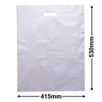 Large White Plastic Carry Bags 415x530mm (Qty:100)