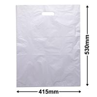Large White Plastic Carry Bags 415x530mm (Qty:100)