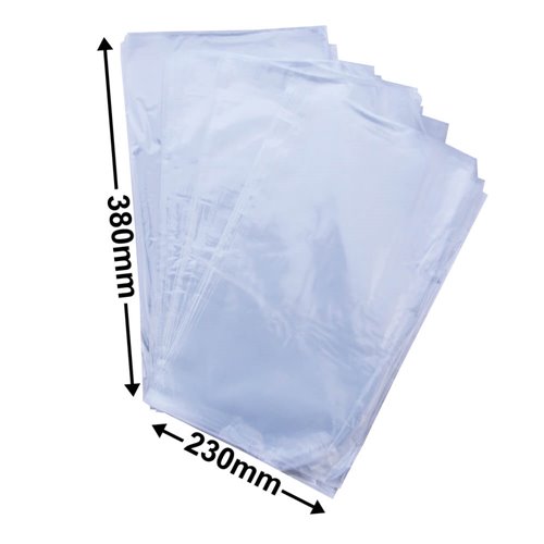 Poly Bags 230x380mm 35µm (Qty:100) - dimensions