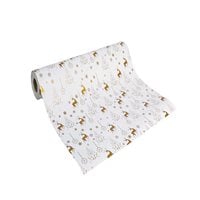 White Xmas Wrapping Paper with Print Gold Dancing Deers