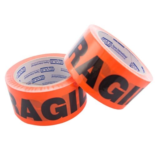 Fragile Warning Tape 48mm x 66m - dimensions