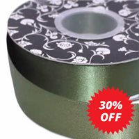 Double sided Satin Ribbon Olive 25mm wide x 30m per roll