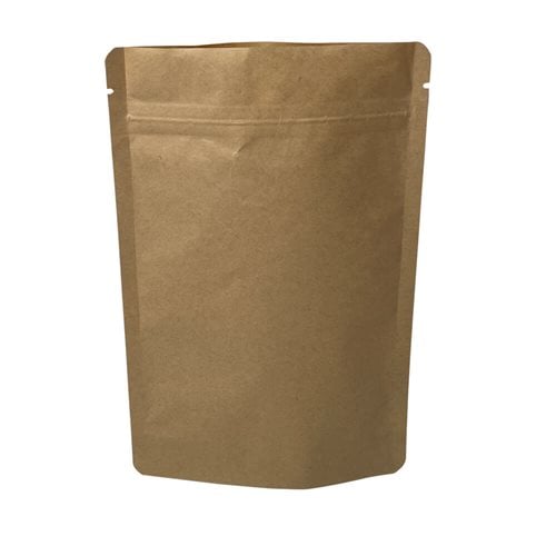 Stand-Up Resealable Kraft Paper Pouch Bags 138x205mm (Qty:100) - dimensions