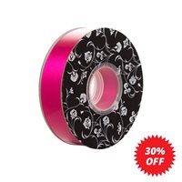 Double sided Satin Ribbon  Cerise 25mm wide x 30m per roll