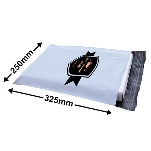 Custom Printed Tamper-proof Courier Bags 2 Colours 2 Sides 325x250mm - dimensions