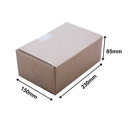 Brown Cardboard Cartons 230x150x85mm (Qty:25) - dimensions