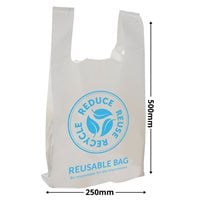 Singlet Checkout Bags Medium  White - Reduce Reuse Recyle